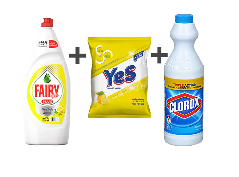 Bundle 3 - Clorox + Fairy 800 Ml + Yes Multi Purpose Powder 3 In 1