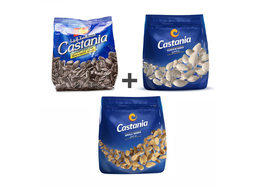 Bundle 10 - Castania Sunflower Seeds 150G + Pumpkin Seeds 160G + Small Seeds 200G