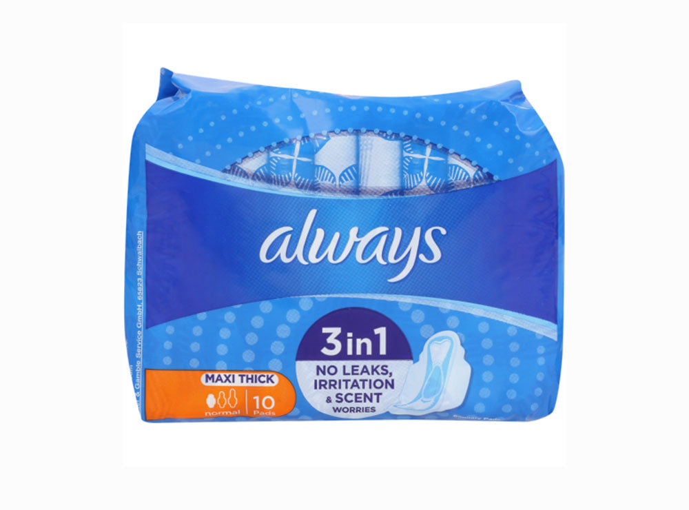 Always Maxi Thick Normal 3 In 1 No Leaks Irritation
