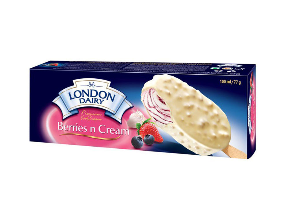 London Dairy Sorbet Berries & Cream Ice Cream Stick