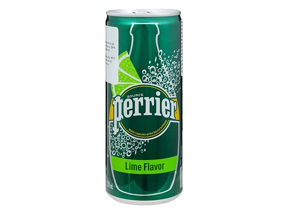 Perrier Lime Carbonated Mineral Water Can