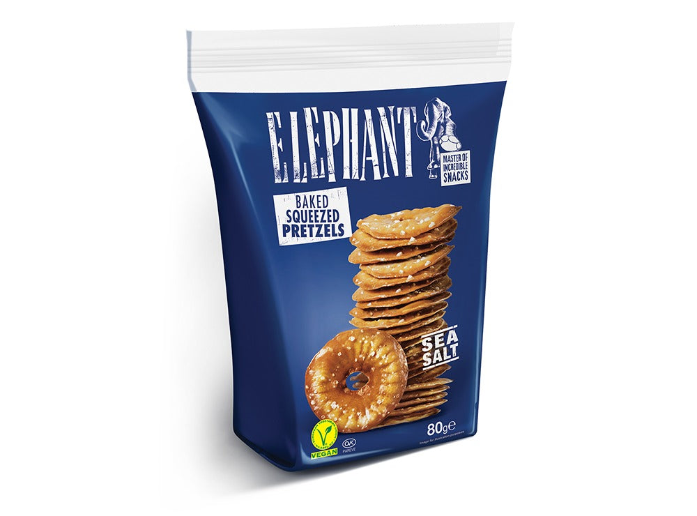 Elephant Bakes Squeezed Pretzels Sea Salt