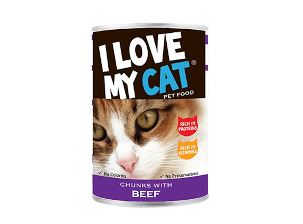 I Love My Cat Pet Food Chunk With Beef