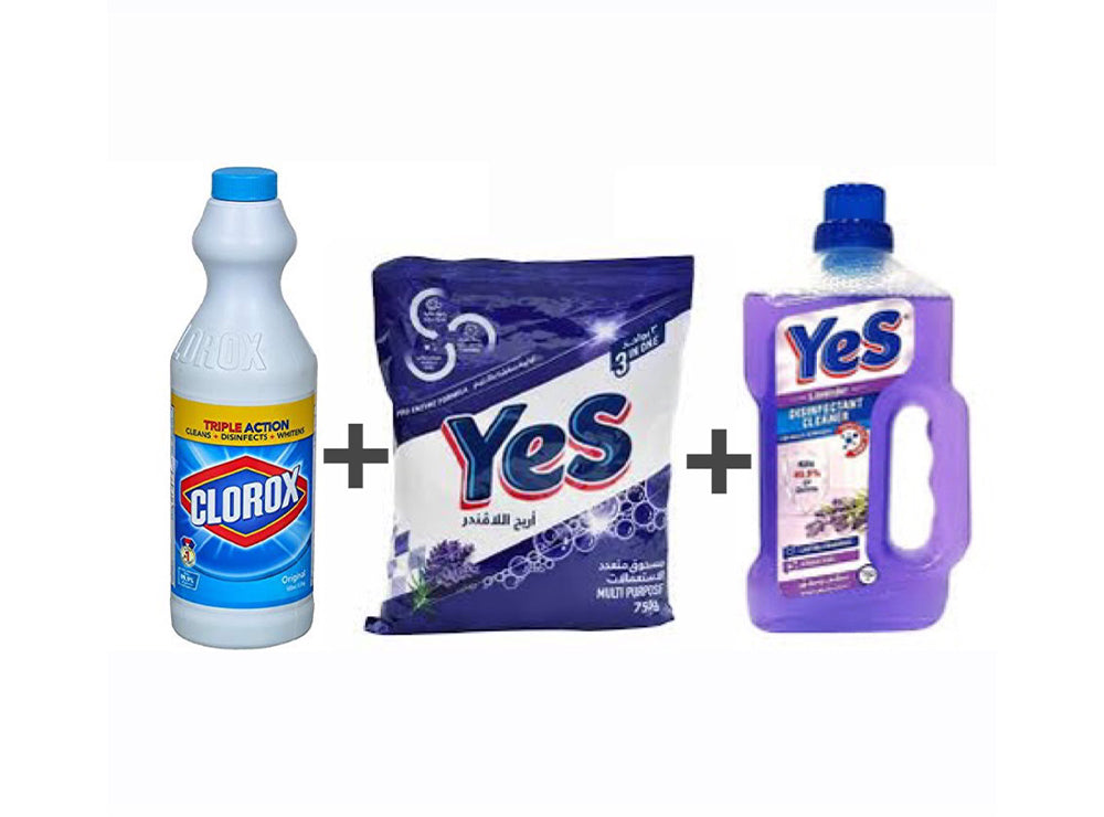 Bundle 2 - Clorox + Yes Lavender 1.5l + Yes Multi Purpose Powder 3 In 1